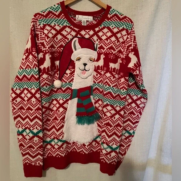 Jolly Sweaters Llama Christmas Sweater Size M - Picture 1 of 5